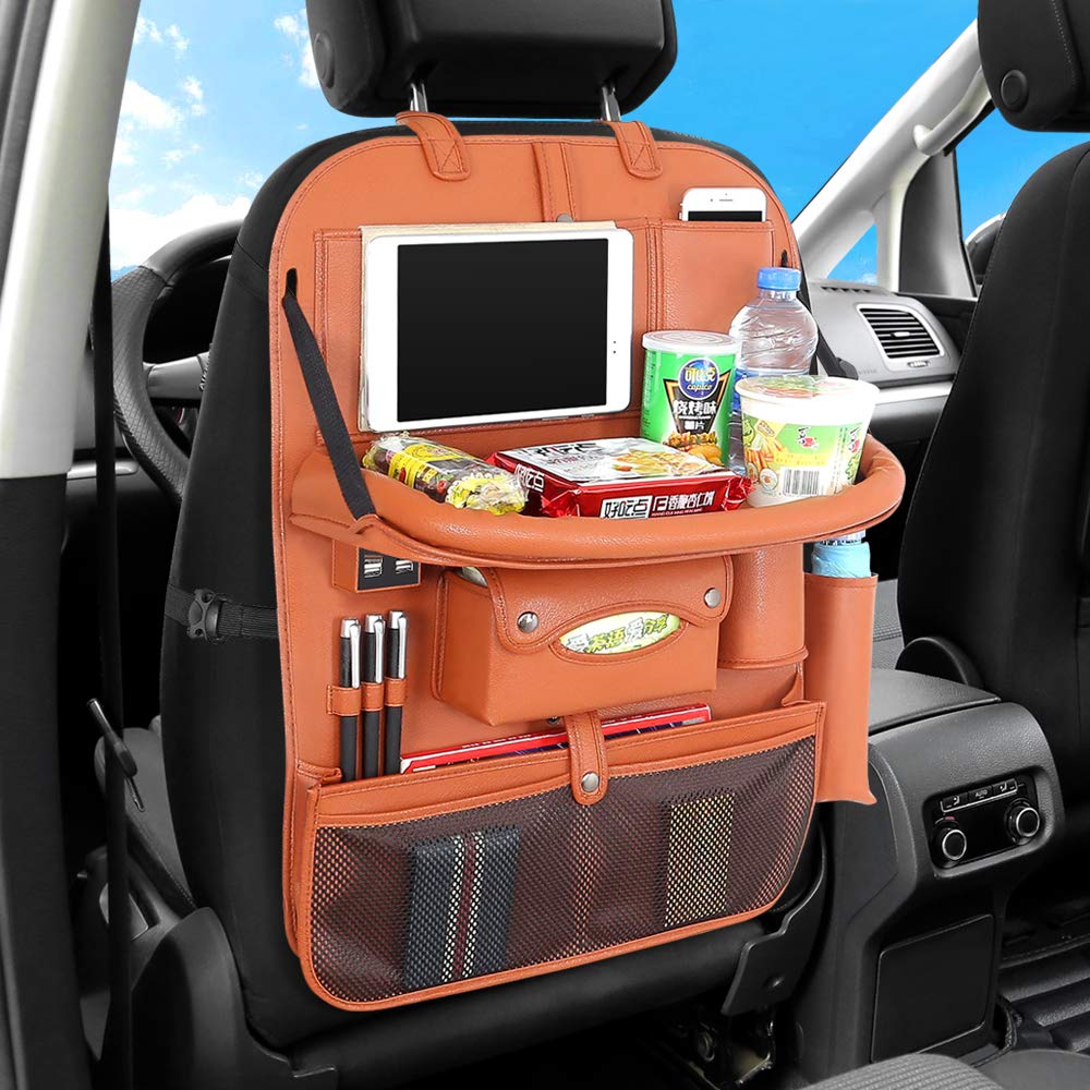 Backseat Car Organizer Holds Tablets, Drinks, Tissues, and More
