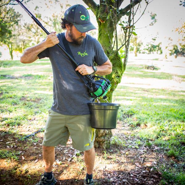 Stab-a-nut nut picker upper tool - Pronged tool helps pick up nuts, acorns, pine-cones, sweet gum balls