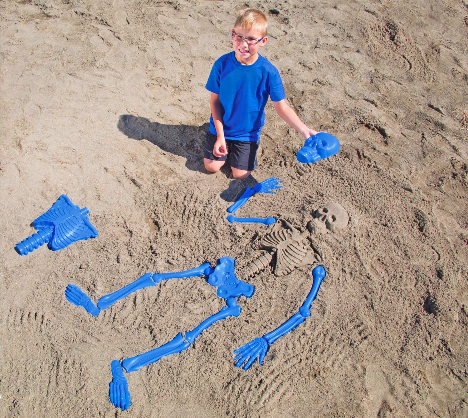 Bag O Bones Beach Skeleton - Plastic beach molds toy let you create human skeleton in sand