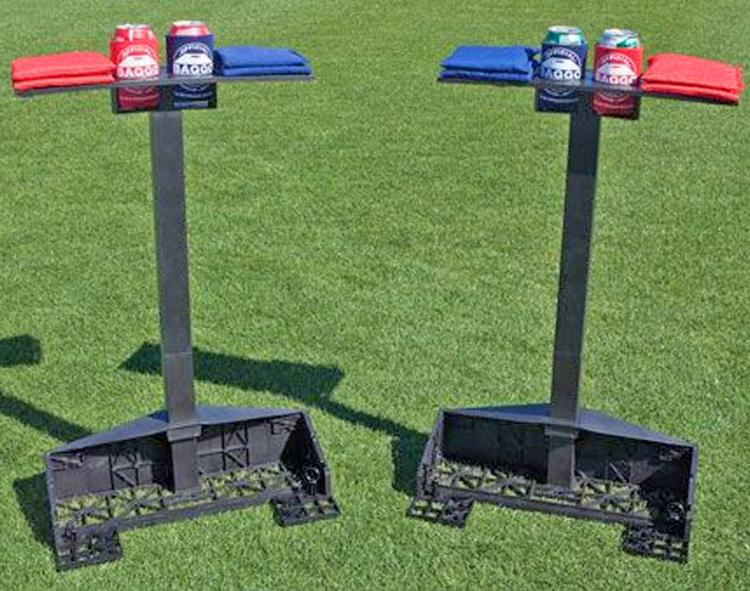 Corn Hole Lighted Caddy Holds Drinks and Bags, Keeps Score
