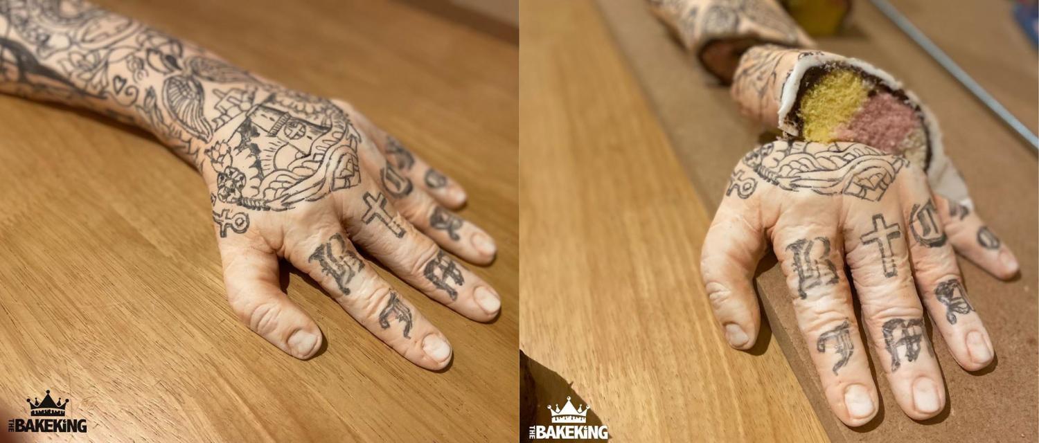 Human Arm Cake - Realistic Tattooed Arm Cake