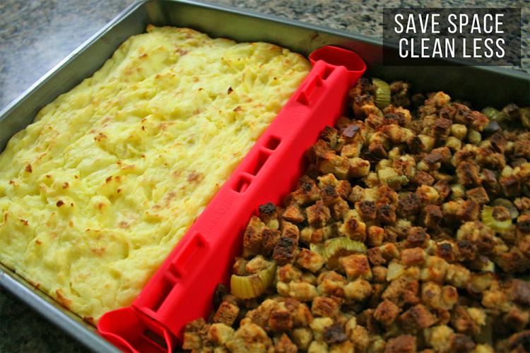BakeSplit Universal Baking Pan Divider - Baking Pan Splitter Lets You Cook/Bale Two Separate Meals With 1 Pan