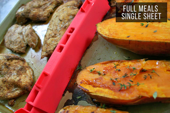 BakeSplit Universal Baking Pan Divider - Baking Pan Splitter Lets You Cook/Bale Two Separate Meals With 1 Pan
