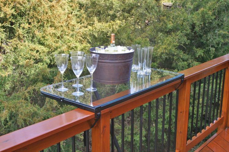 DeckMate Balcony Railing Tray Table