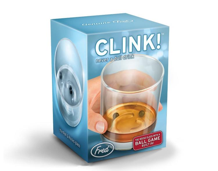 Rolling Ball Maze Drinking Glass - CLINK! Ball Maze Old Fashioned Glass