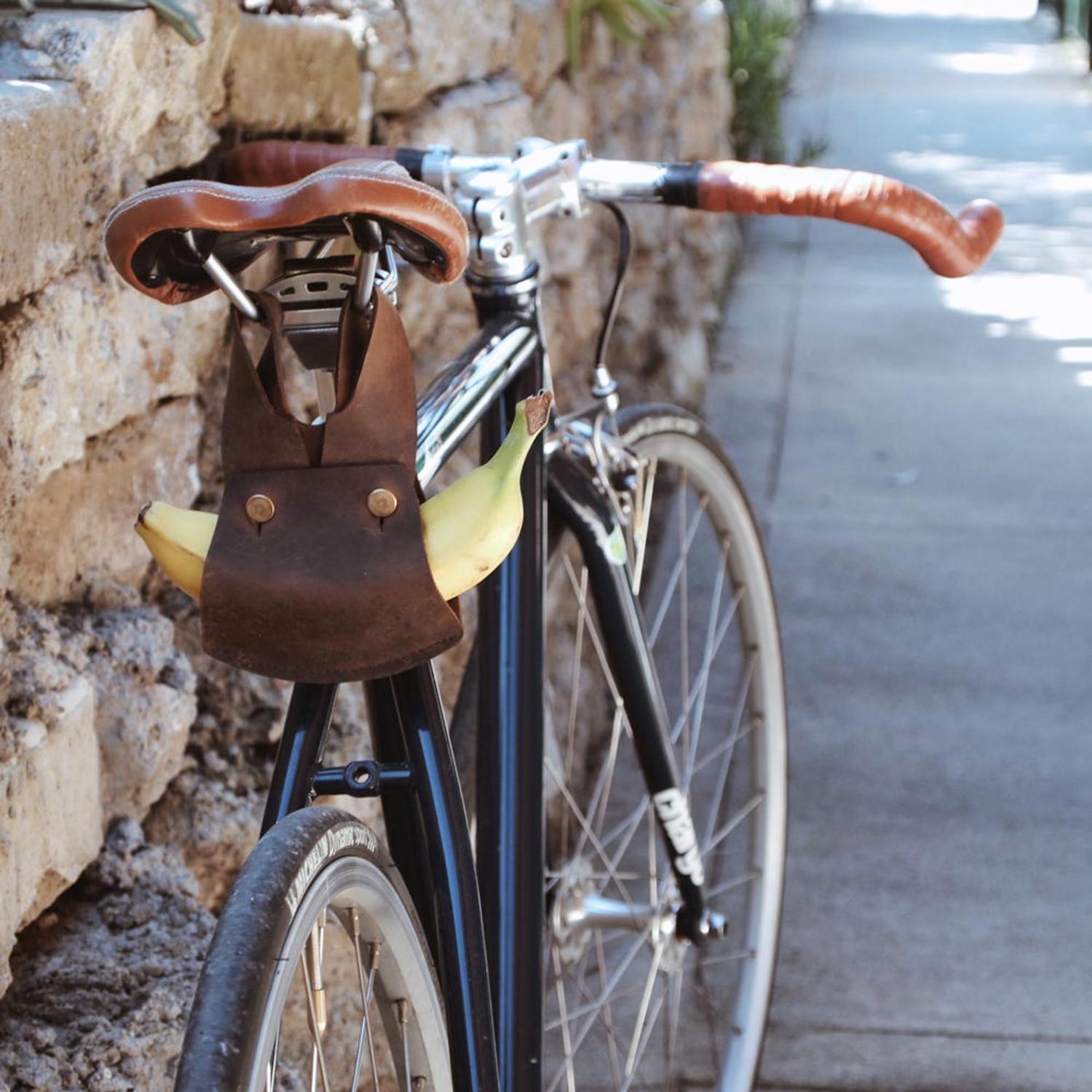 Banana Holder For Your Bicycle - Leather bike banana holster