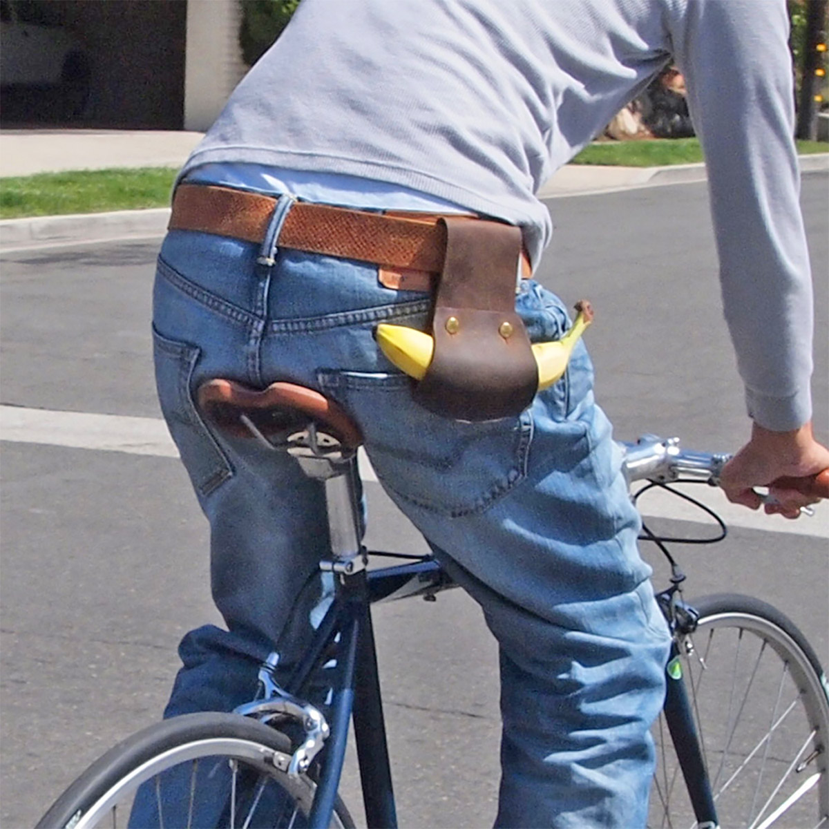 Banana Holder For Your Bicycle - Leather bike banana holster