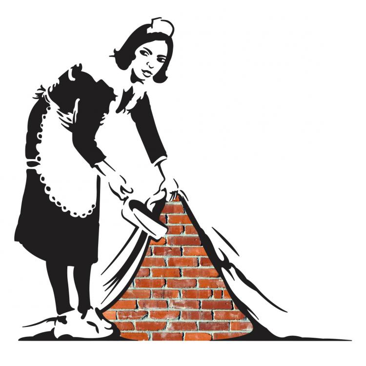 Banksy Sweep It Under The Rug Wall Decal