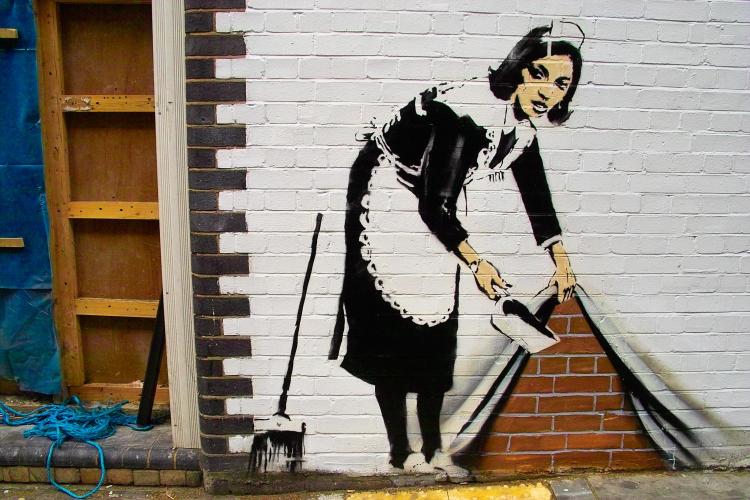Banksy Sweep It Under The Rug Wall Decal