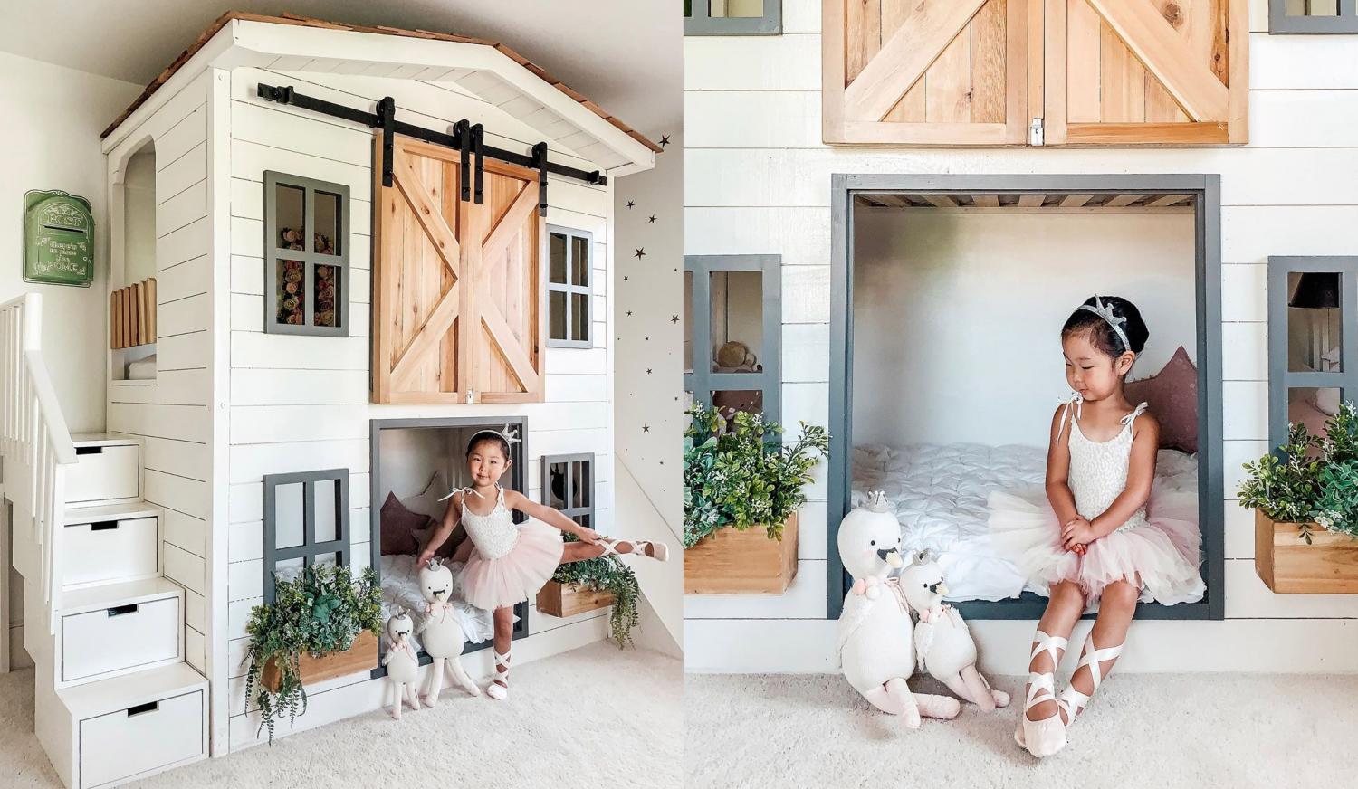 DIY Farmhouse Bunk Bed - Creative Barn Bunk Bed By Aenny Chung