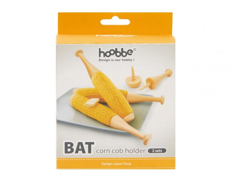 Baseball bat corn on the cob holder