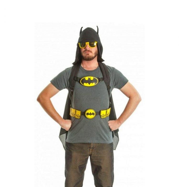 Batman Backpack With Hoody And Wings - Hooded Batman Backpack