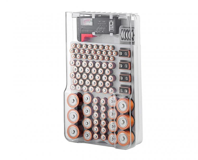 Battery Storage Organizer Holds 93 Various Sized Batteries