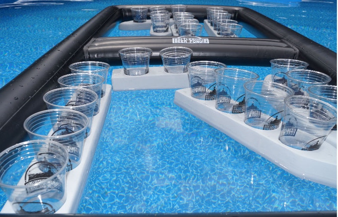 Beer Pong Battleship - Floating Battleship beer pong for the pool or lake