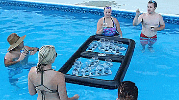 Beer Pong Battleship - Floating Battleship beer pong for the pool or lake