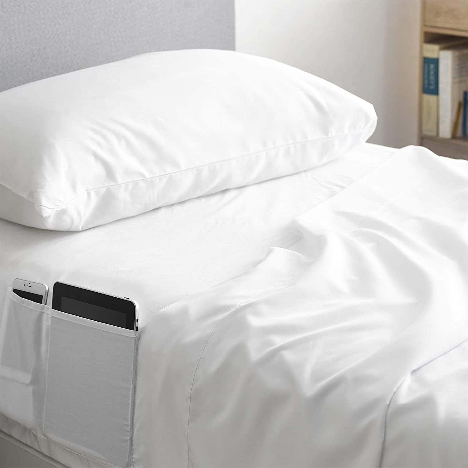 Bed Sheets With Pockets On The Side - Fitted sheets with storage pockets on both sides of bed