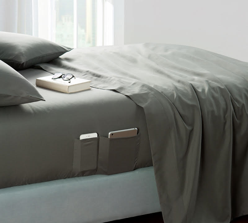 Bed Sheets With Pockets On The Side - Fitted sheets with storage pockets on both sides of bed