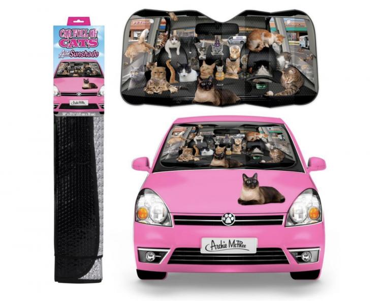 Cats In Car Funny Windshield Sunshade - Cats car sun shade