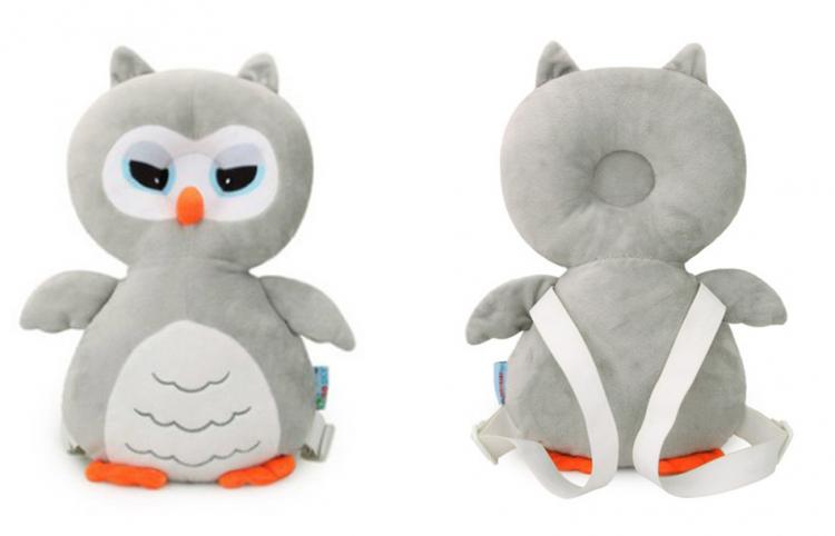 Owl Shaped Baby Head Protector backpack - animal shaped flat head shaper pillow