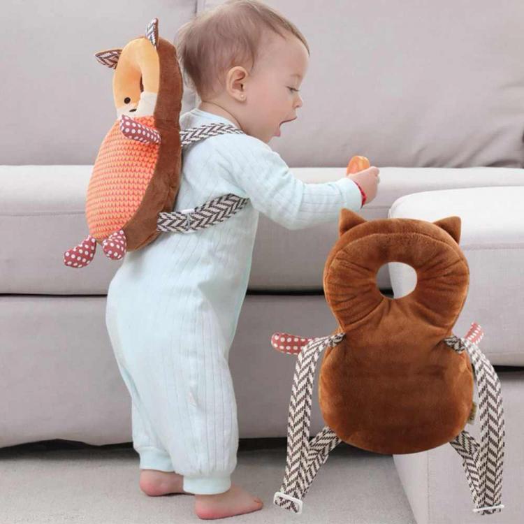 Fox Shaped Baby Head Protector backpack - animal shaped flat head shaper pillow