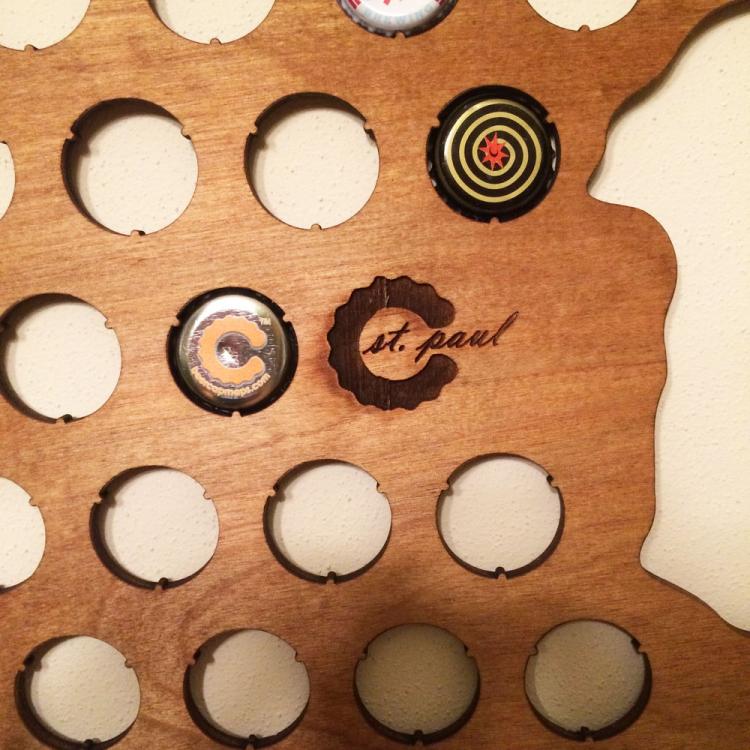 United States Beer Cap Maps - State Shaped wooden beer cap maps for collecting beer caps