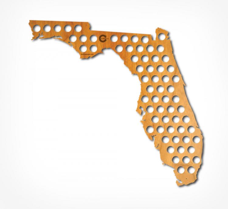 United States Beer Cap Maps - State Shaped wooden beer cap maps for collecting beer caps