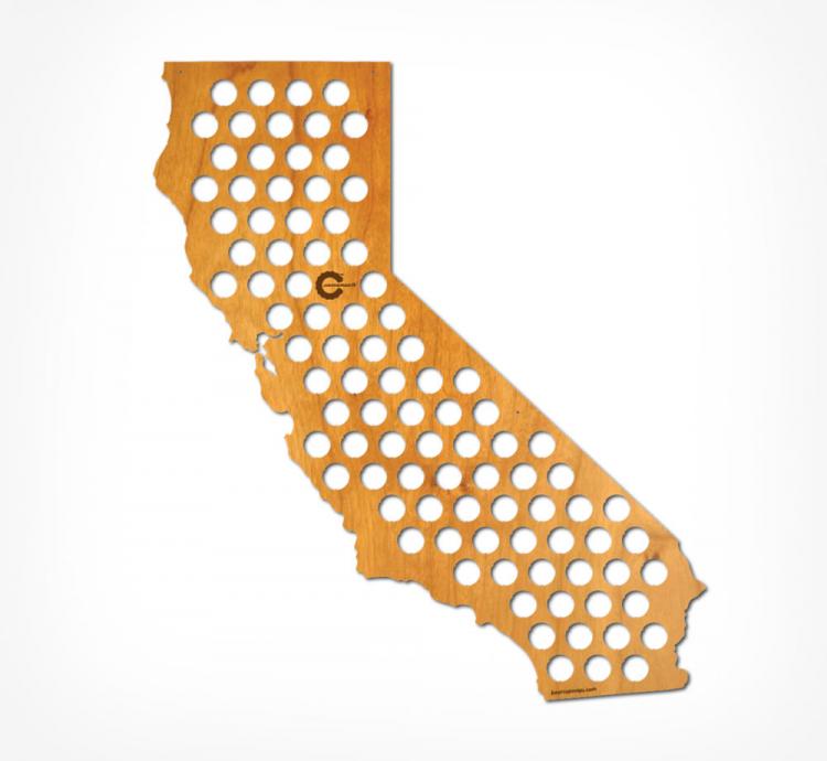United States Beer Cap Maps - State Shaped wooden beer cap maps for collecting beer caps