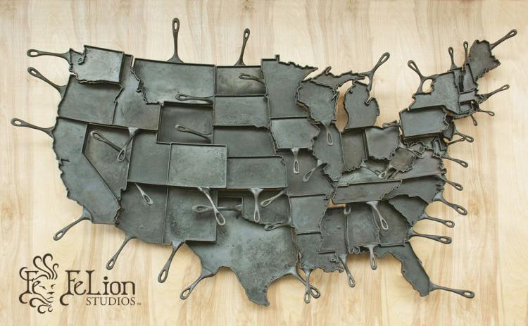 United States Beer Cap Maps - State Shaped wooden beer cap maps for collecting beer caps
