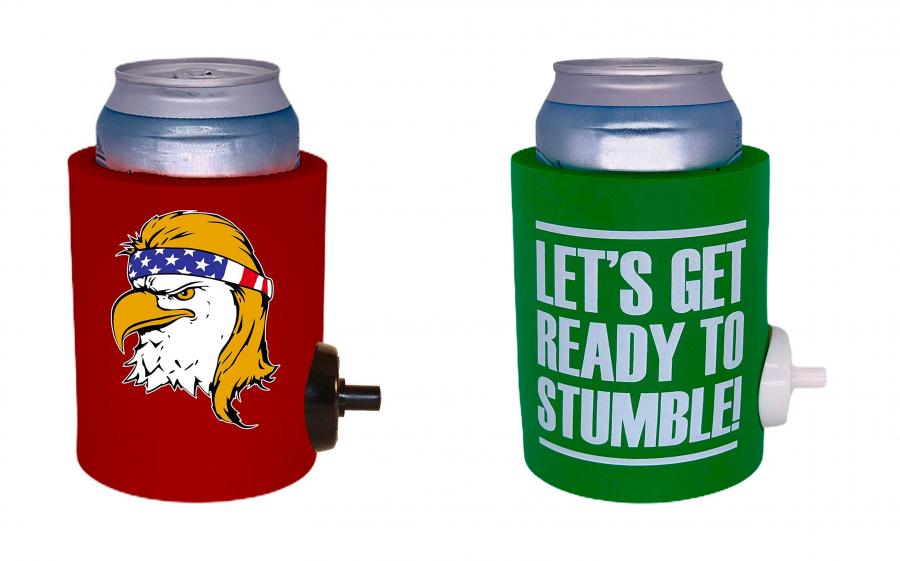 Shotgun Beer Koozie with shotgun button