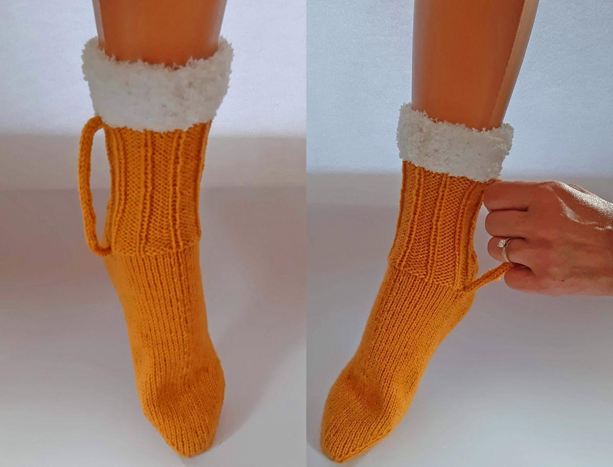 Knitted Beer Mug Socks With 3D Handle - Funny beer socks