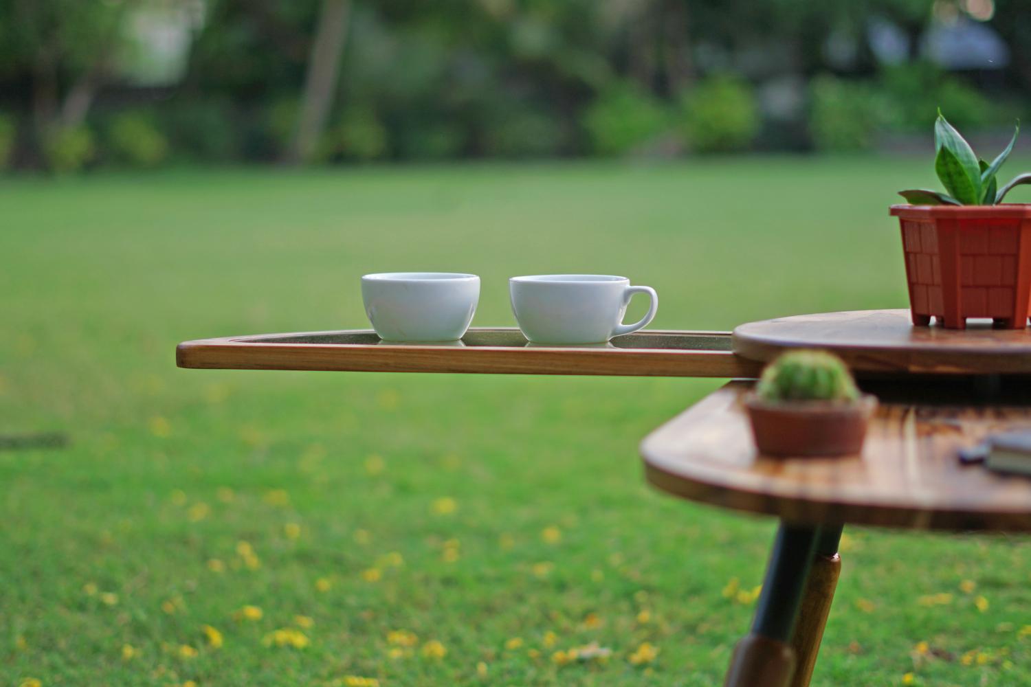 Beetle Inspired Coffee Table Has Wings That Spread Out To Increase Surface Area - Elytra extending coffee table