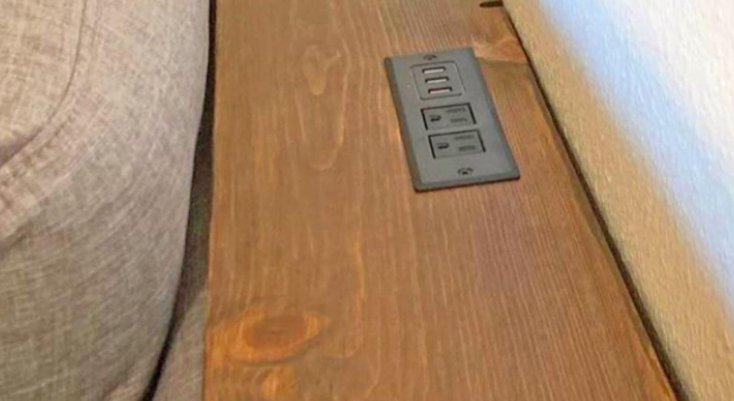 Behind The Couch Tables With Integrated Outlets - Powered console table with USB ports for charging phoneBehind The Couch Tables With Integrated Outlets - Powered console table with USB ports for charging phone