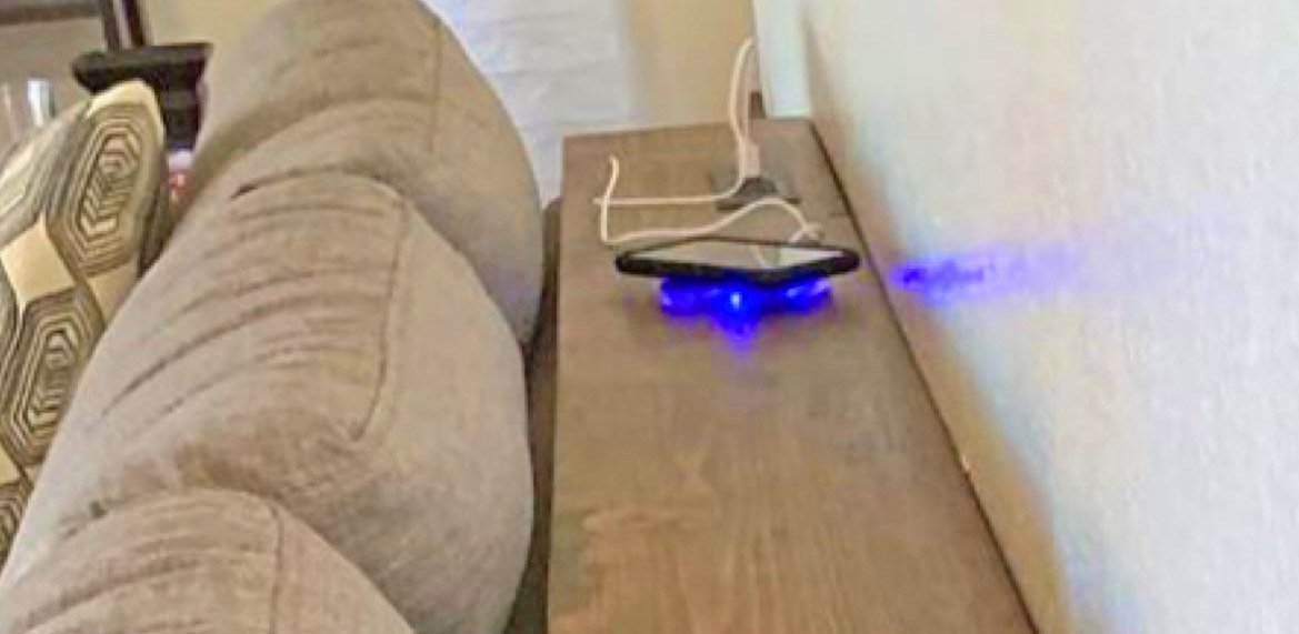 Behind The Couch Tables With Integrated Outlets - Powered console table with USB ports for charging phoneBehind The Couch Tables With Integrated Outlets - Powered console table with USB ports for charging phone