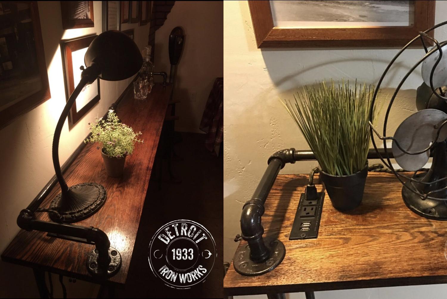 Behind The Couch Tables With Integrated Outlets - Powered console table with USB ports for charging phone