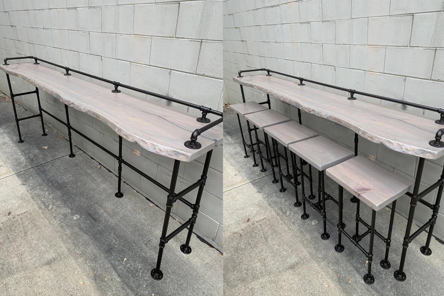 Behind The Couch Tables With Integrated Outlets - Powered console table with USB ports for charging phone