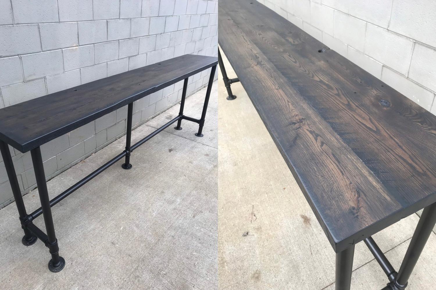Behind The Couch Tables With Integrated Outlets - Powered console table with USB ports for charging phone