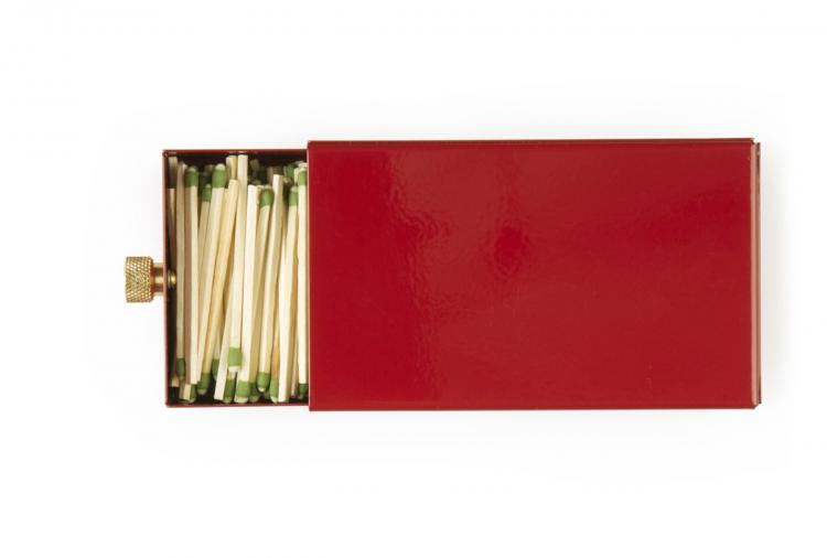Best Made Sliding Metal Match Safe - Use handle to strike match