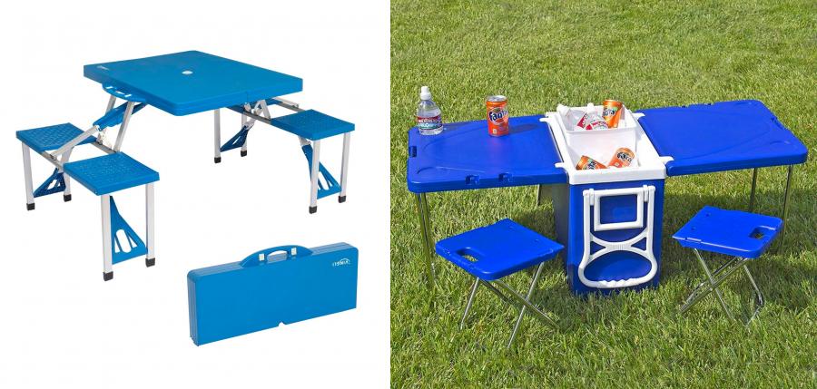 Bicycle Mounted Picnic Basket That Transforms Into a Picnic Table With Chairs
