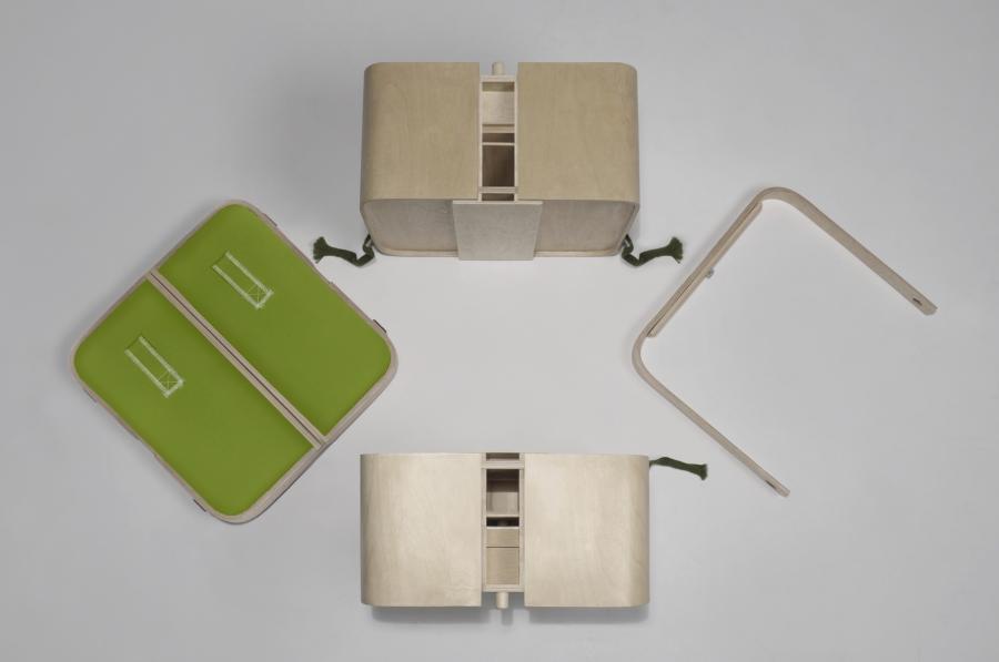 Bicycle Mounted Picnic Basket That Transforms Into a Picnic Table With Chairs