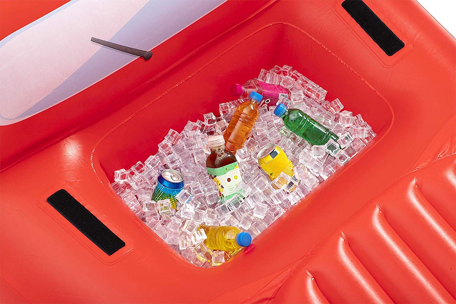 Giant Red pickup Truck Pool Float Has Beer Cooler Under The Hood