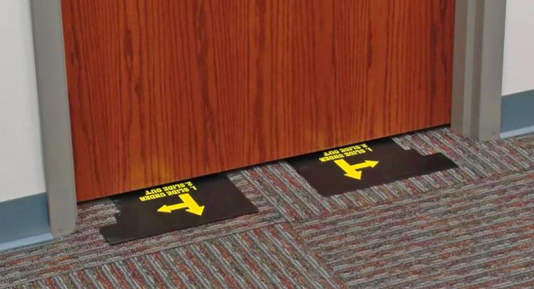 Bilco Intruder Defense System Locks Commercial Doors In Emergencies - School Door Emergency Lock