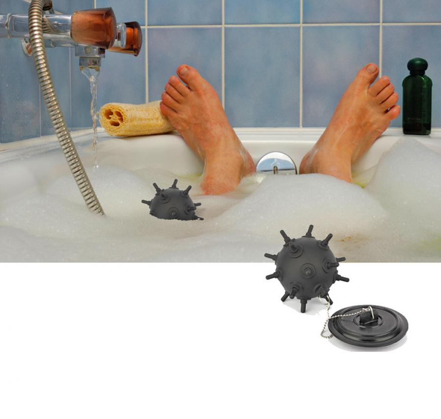 Floating naval mine bath stopper
