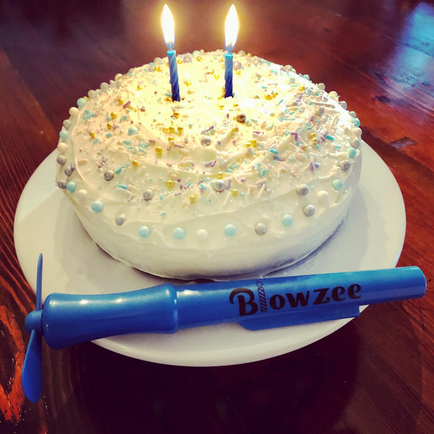 Blowzee Spit Free Cake Candle Blowing Device