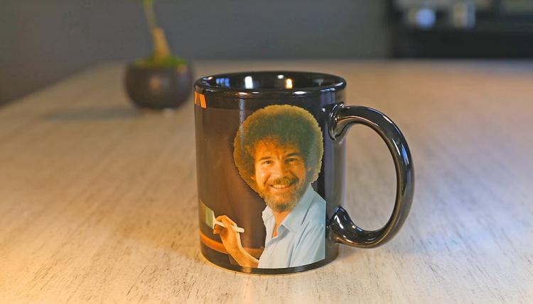 Bob Ross Heat Changing Mug - Makes Bob Ross Painting Appear with hot liquid