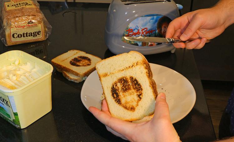 Bob Ross Toaster Toasts Bob Ross Face Onto Toast