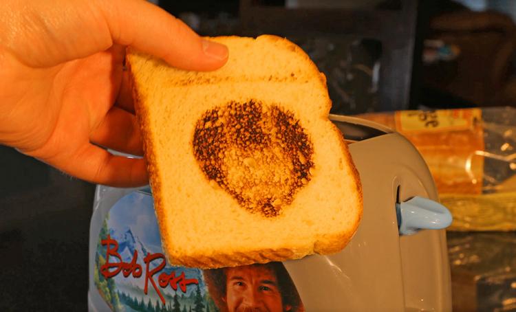 Bob Ross Toaster Toasts Bob Ross Face Onto Toast