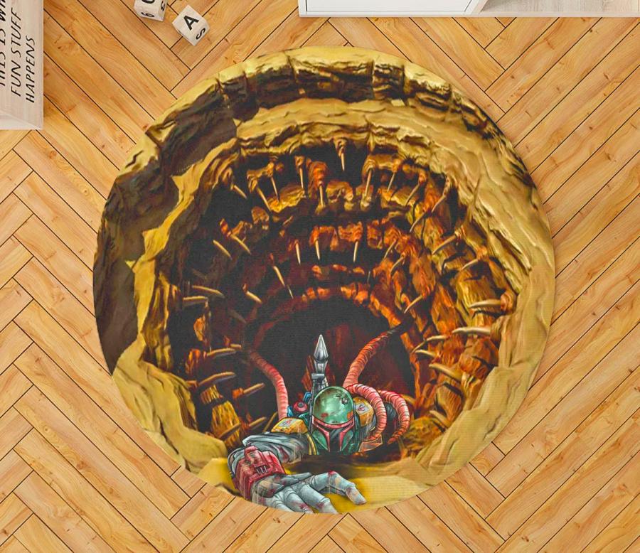 Boba Fett In Sarlacc Pitt Star Wars Illusion Rug