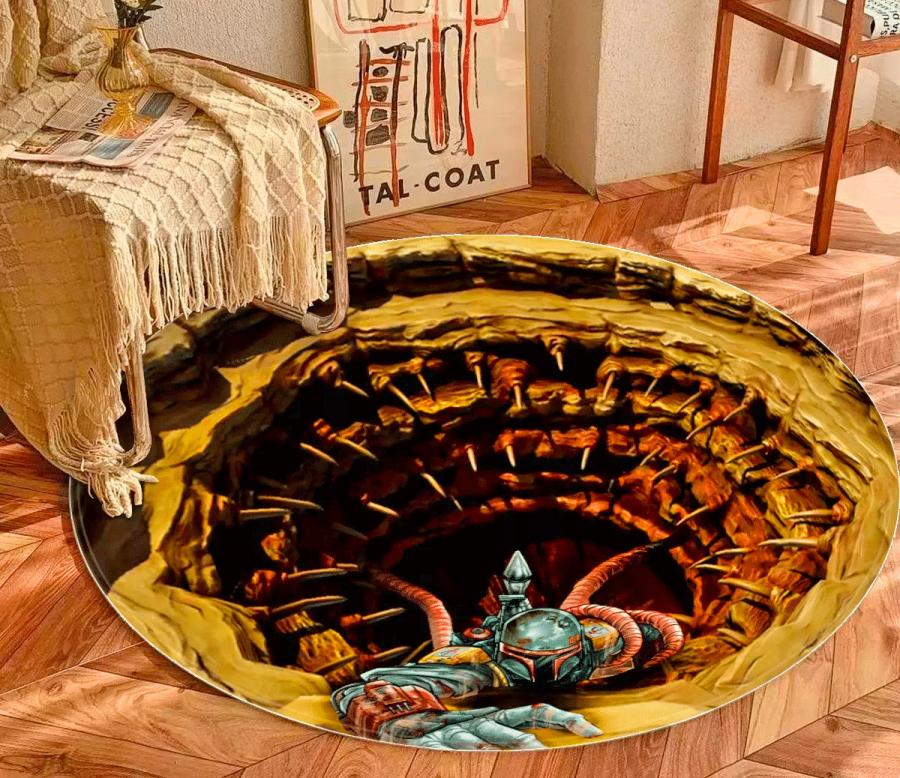 Boba Fett In Sarlacc Pitt Star Wars Illusion Rug