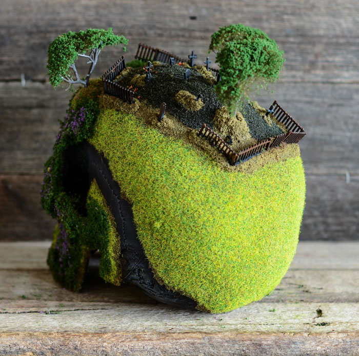 Bonsai Skulls - Fake Human Skull Nature Decor Art Pieces