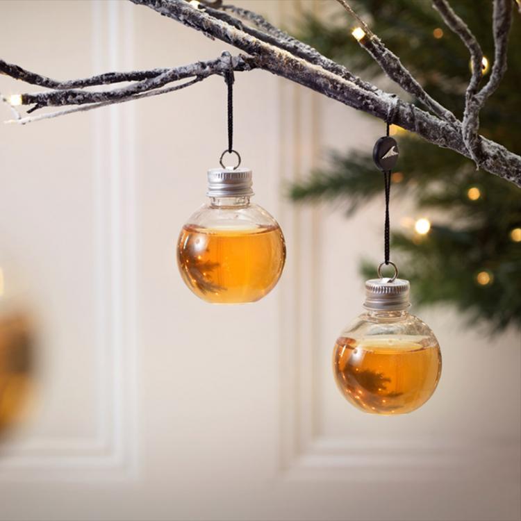 Booze Filled Christmas Tree Ornaments - Alcohol-filled Christmas Bauble ornaments